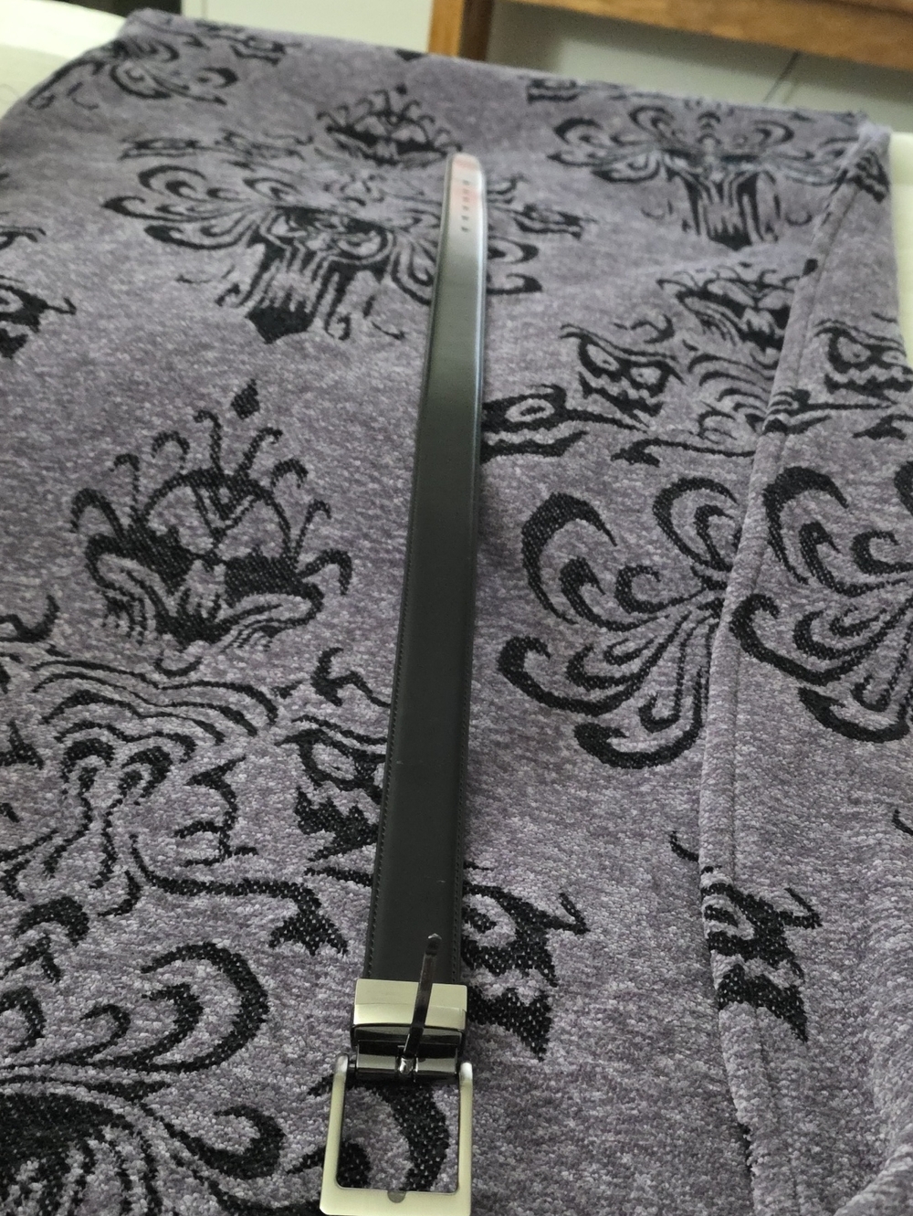 Slim Black Leather Women's Belt with Silver Buckle